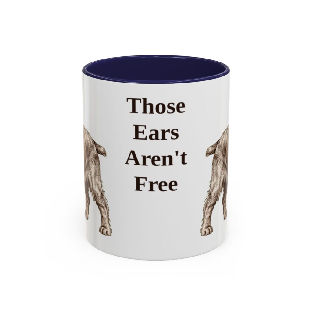 american-cocker-spaniel-mug-humor-navy-1 11oz Funny American Cocker Spaniel Mug, Those Ears Aren't Free, Vintage Dog Coffee Mug, Dog Lover Gift