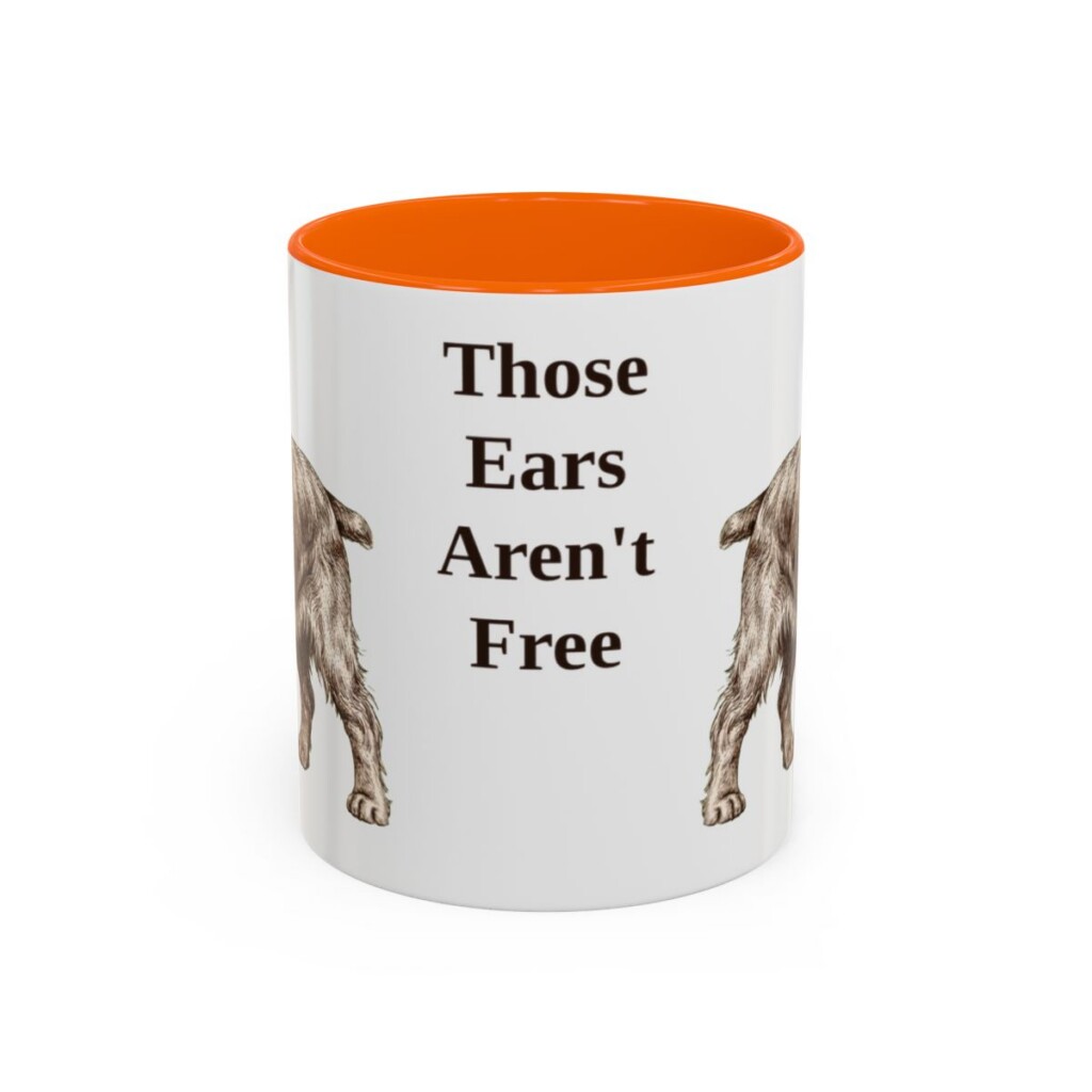 american-cocker-spaniel-mug-humor-orange-1 11oz Funny American Cocker Spaniel Mug, Those Ears Aren't Free, Vintage Dog Coffee Mug, Dog Lover Gift