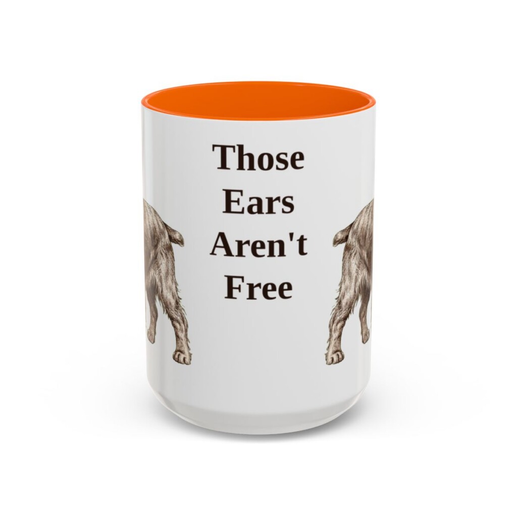 american-cocker-spaniel-mug-humor-orange-3 15oz Funny American Cocker Spaniel Mug, Those Ears Aren't Free, Vintage Dog Coffee Mug, Dog Lover Gift