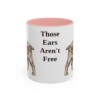 american-cocker-spaniel-mug-humor-pink-1 11oz Funny American Cocker Spaniel Mug, Those Ears Aren't Free, Vintage Dog Coffee Mug, Dog Lover Gift