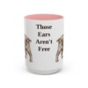 american-cocker-spaniel-mug-humor-pink-3 15oz Funny American Cocker Spaniel Mug, Those Ears Aren't Free, Vintage Dog Coffee Mug, Dog Lover Gift