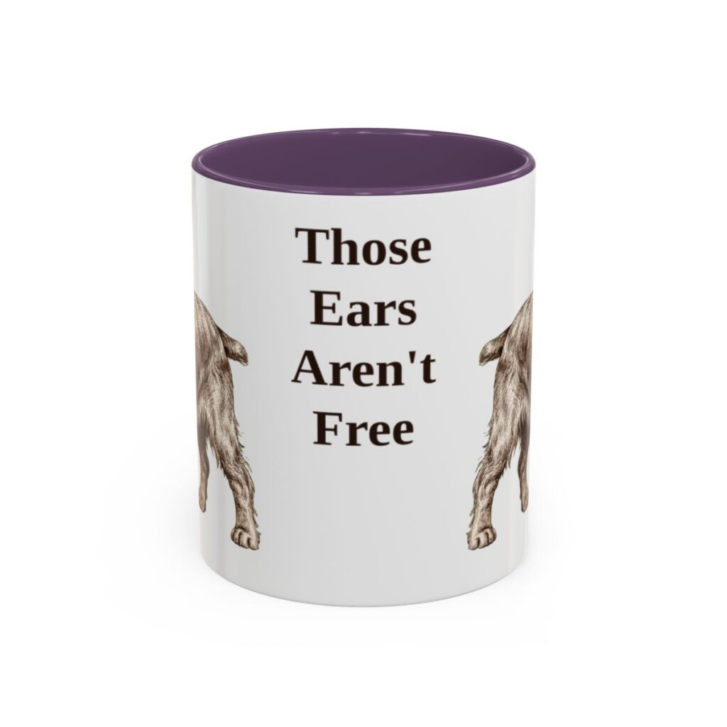 american-cocker-spaniel-mug-humor-purple-1 11oz Funny American Cocker Spaniel Mug, Those Ears Aren't Free, Vintage Dog Coffee Mug, Dog Lover Gift