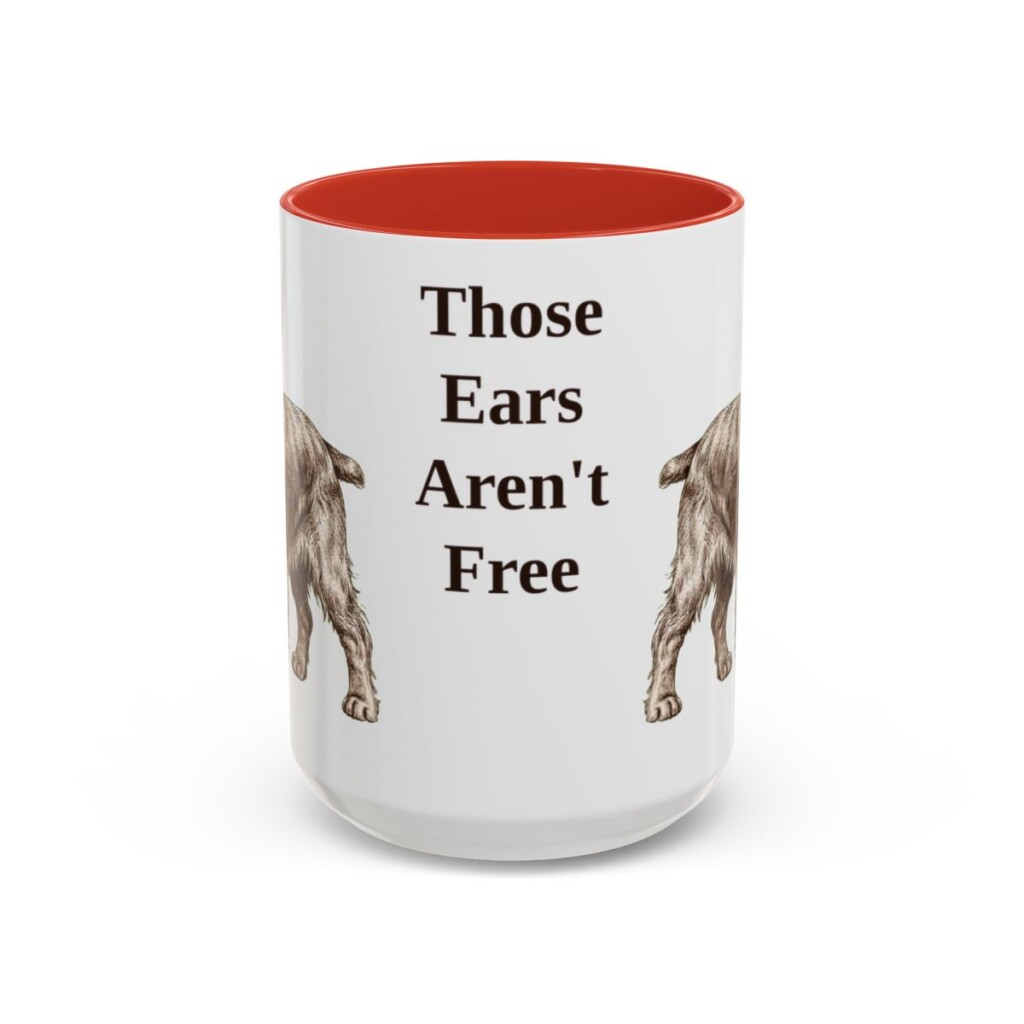 american-cocker-spaniel-mug-humor-red-3 15oz Funny American Cocker Spaniel Mug, Those Ears Aren't Free, Vintage Dog Coffee Mug, Dog Lover Gift