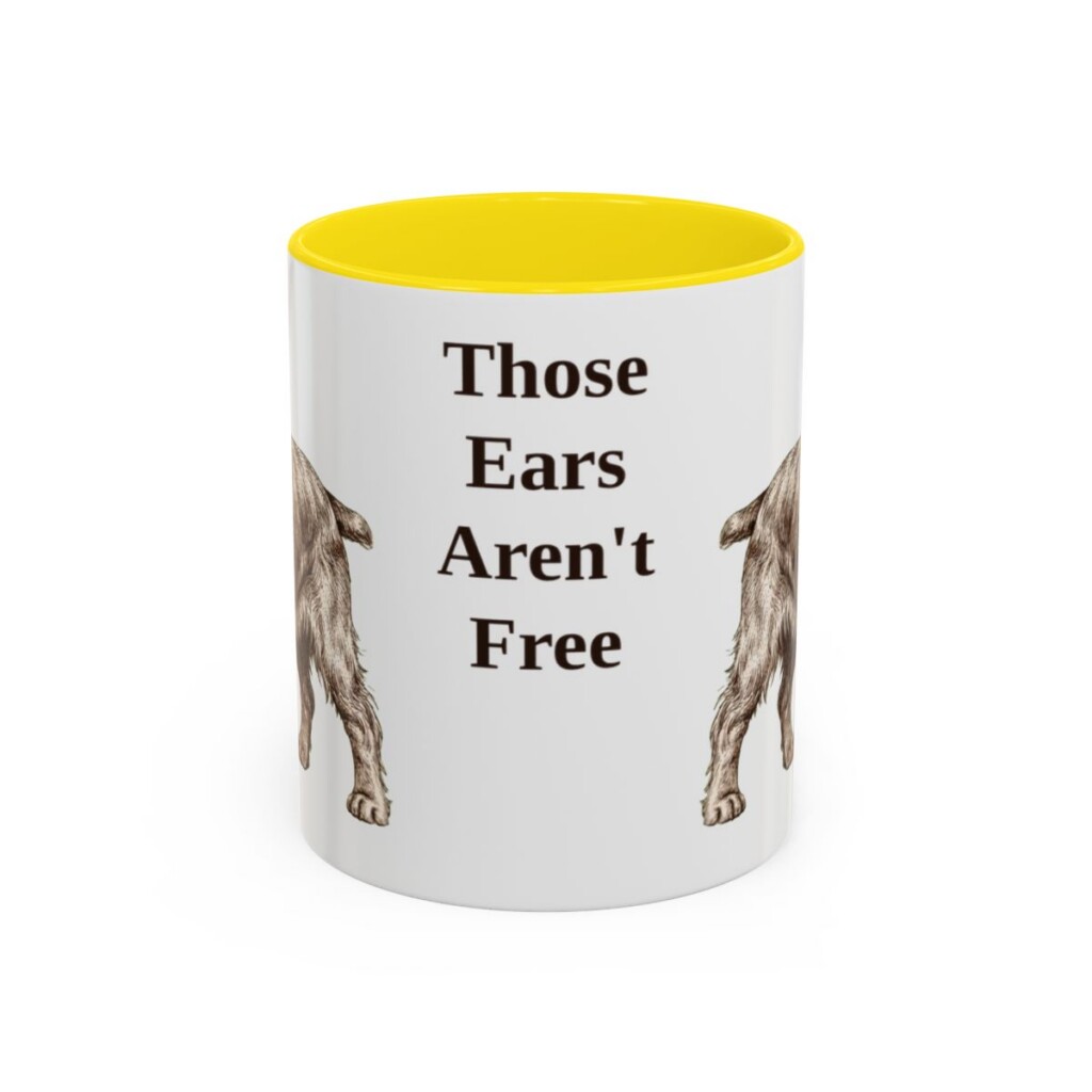american-cocker-spaniel-mug-humor-yellow-1 11oz Funny American Cocker Spaniel Mug, Those Ears Aren't Free, Vintage Dog Coffee Mug, Dog Lover Gift