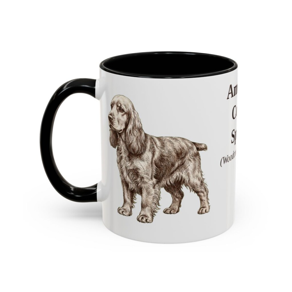 11oz American Cocker Spaniel Latin Mug, American Cocker Spaniel, Vintage Dog Coffee Mug, Dog Lover Gift