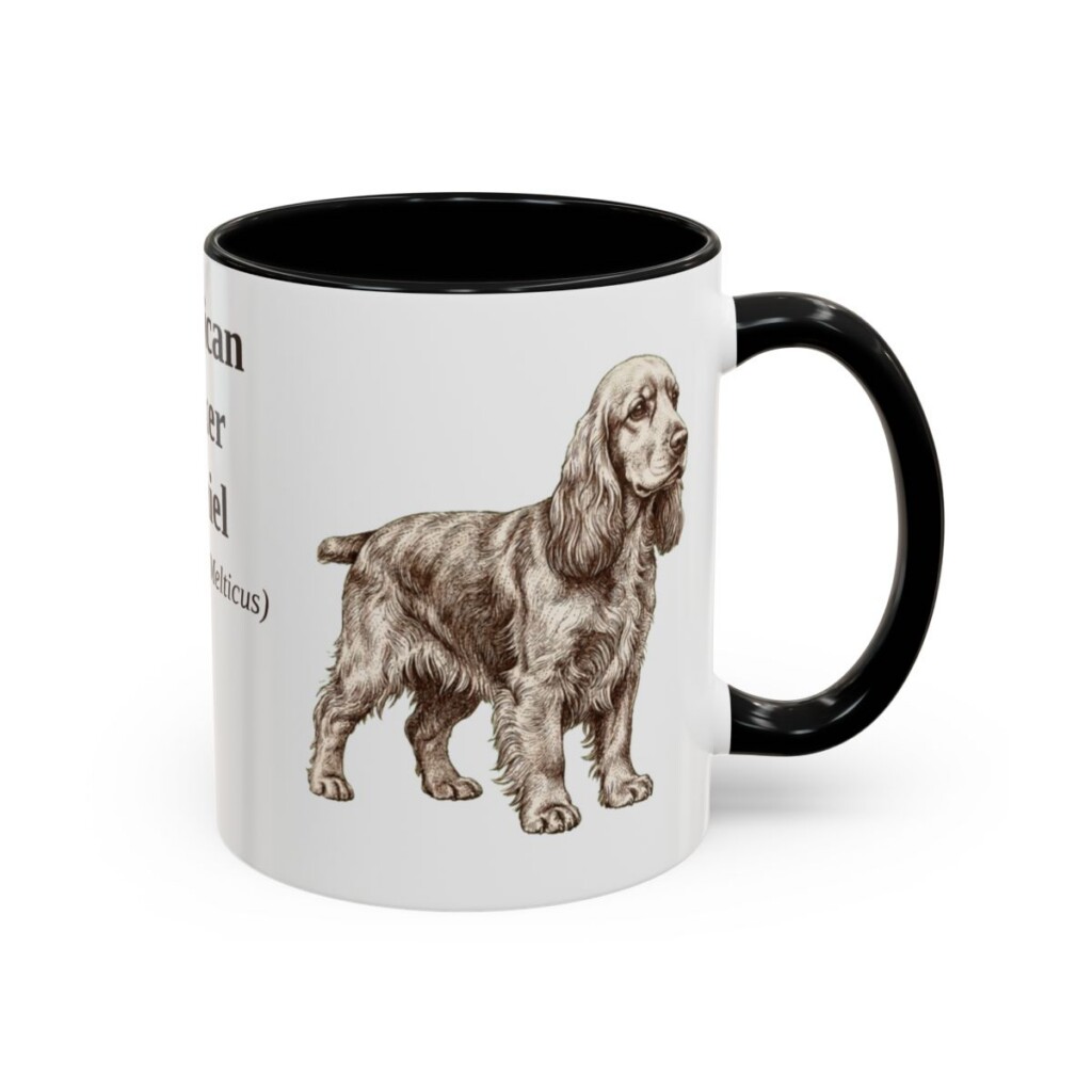 11oz American Cocker Spaniel Latin Mug, American Cocker Spaniel, Vintage Dog Coffee Mug, Dog Lover Gift