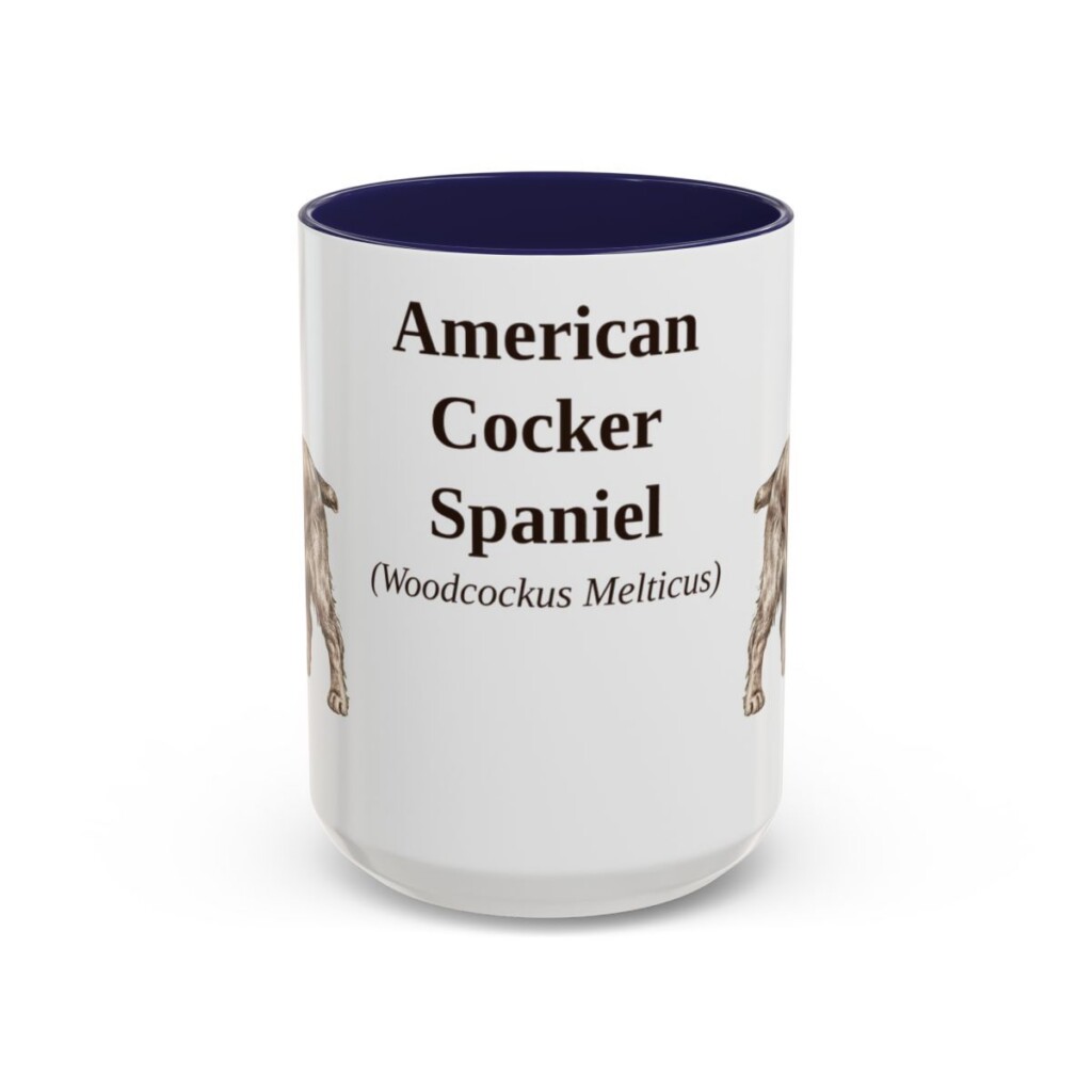 15oz American Cocker Spaniel Latin Mug, American Cocker Spaniel, Vintage Dog Coffee Mug, Dog Lover Gift