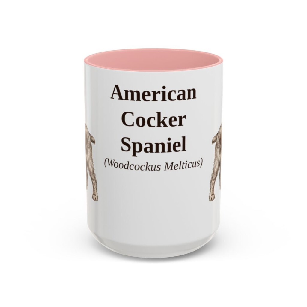 15oz American Cocker Spaniel Latin Mug, American Cocker Spaniel, Vintage Dog Coffee Mug, Dog Lover Gift