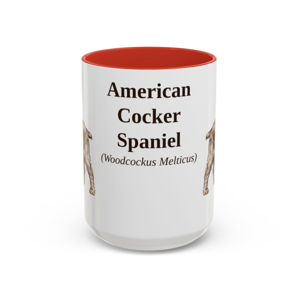 15oz American Cocker Spaniel Latin Mug, American Cocker Spaniel, Vintage Dog Coffee Mug, Dog Lover Gift