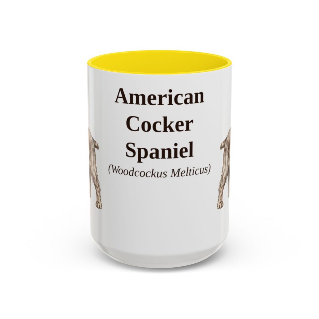 15oz American Cocker Spaniel Latin Mug, American Cocker Spaniel, Vintage Dog Coffee Mug, Dog Lover Gift