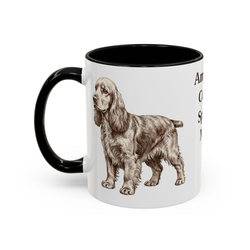 11oz American Cocker Spaniel Dog Mom Mug, Vintage Sketch Coffee Mug, Dog Mom Gift