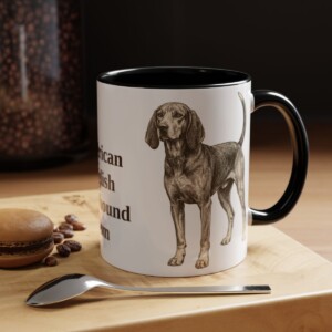 11oz American English Coonhound Dog Mom Mug, Vintage Sketch Coffee Mug, Dog Mom Gift