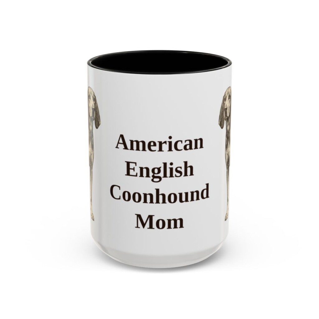 15oz American English Coonhound Dog Mom Mug, Vintage Sketch Coffee Mug, Dog Mom Gift