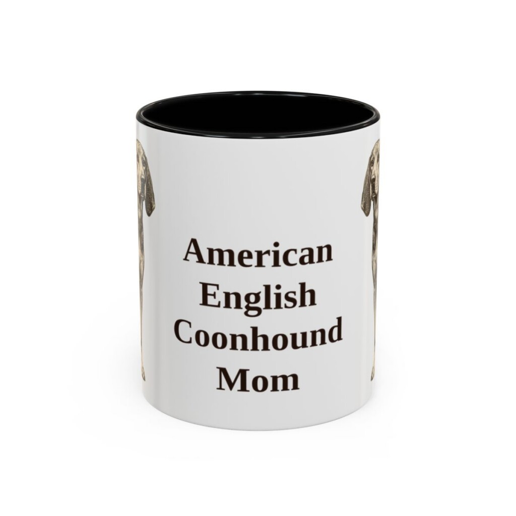 11oz American English Coonhound Dog Mom Mug, Vintage Sketch Coffee Mug, Dog Mom Gift
