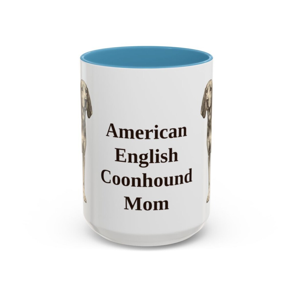 15oz American English Coonhound Dog Mom Mug, Vintage Sketch Coffee Mug, Dog Mom Gift