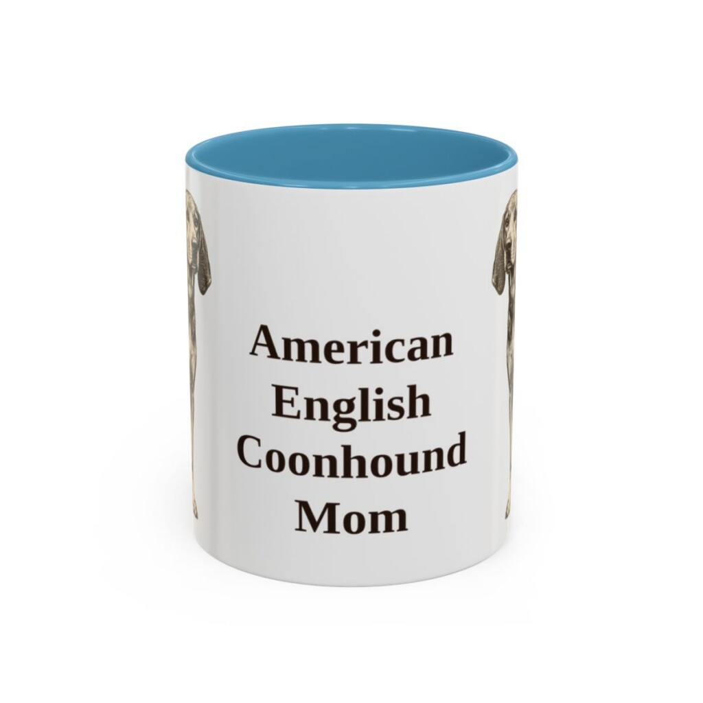 11oz American English Coonhound Dog Mom Mug, Vintage Sketch Coffee Mug, Dog Mom Gift