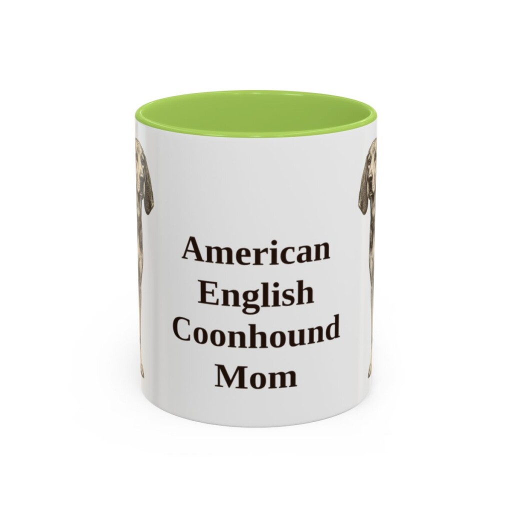 11oz American English Coonhound Dog Mom Mug, Vintage Sketch Coffee Mug, Dog Mom Gift