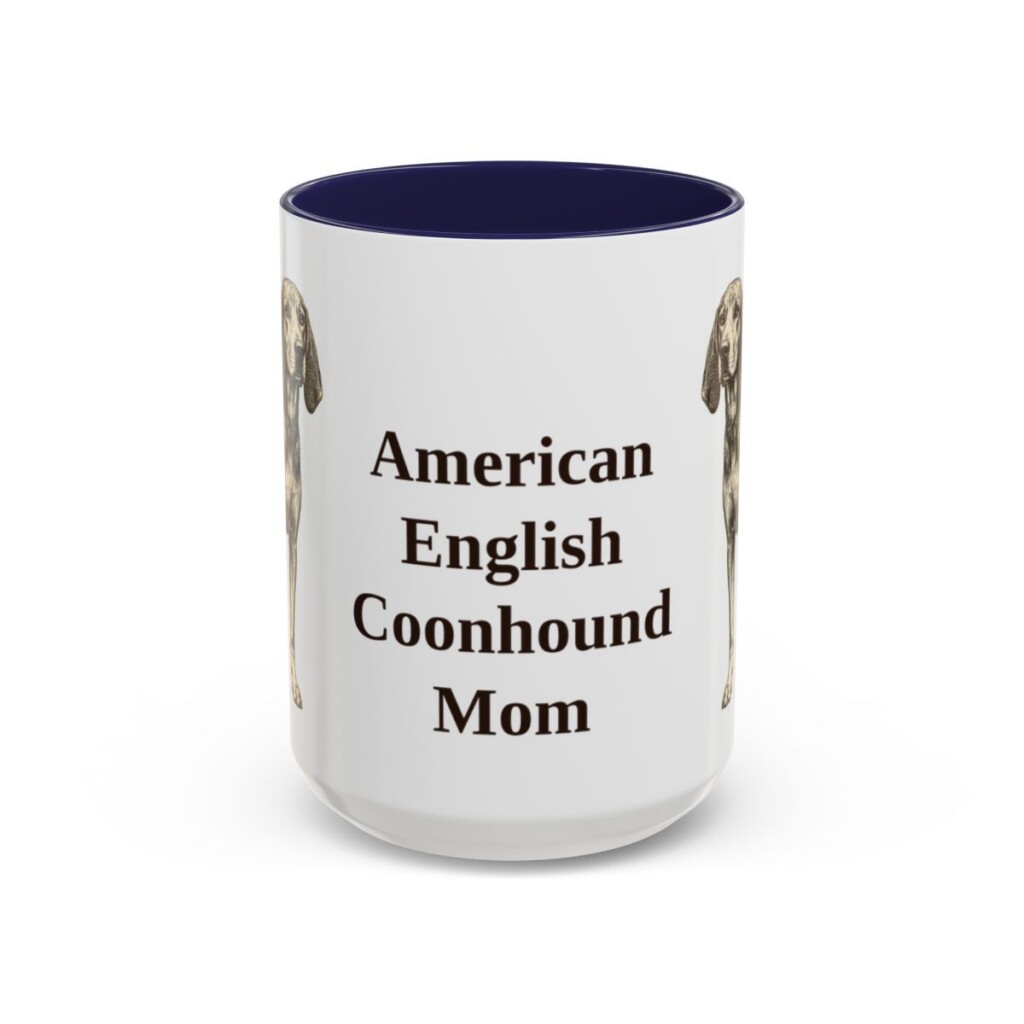 15oz American English Coonhound Dog Mom Mug, Vintage Sketch Coffee Mug, Dog Mom Gift