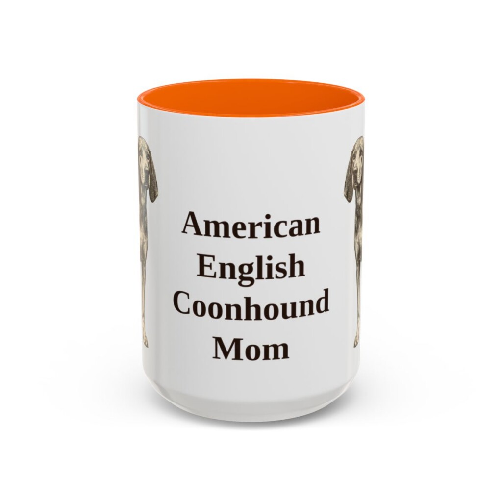 15oz American English Coonhound Dog Mom Mug, Vintage Sketch Coffee Mug, Dog Mom Gift