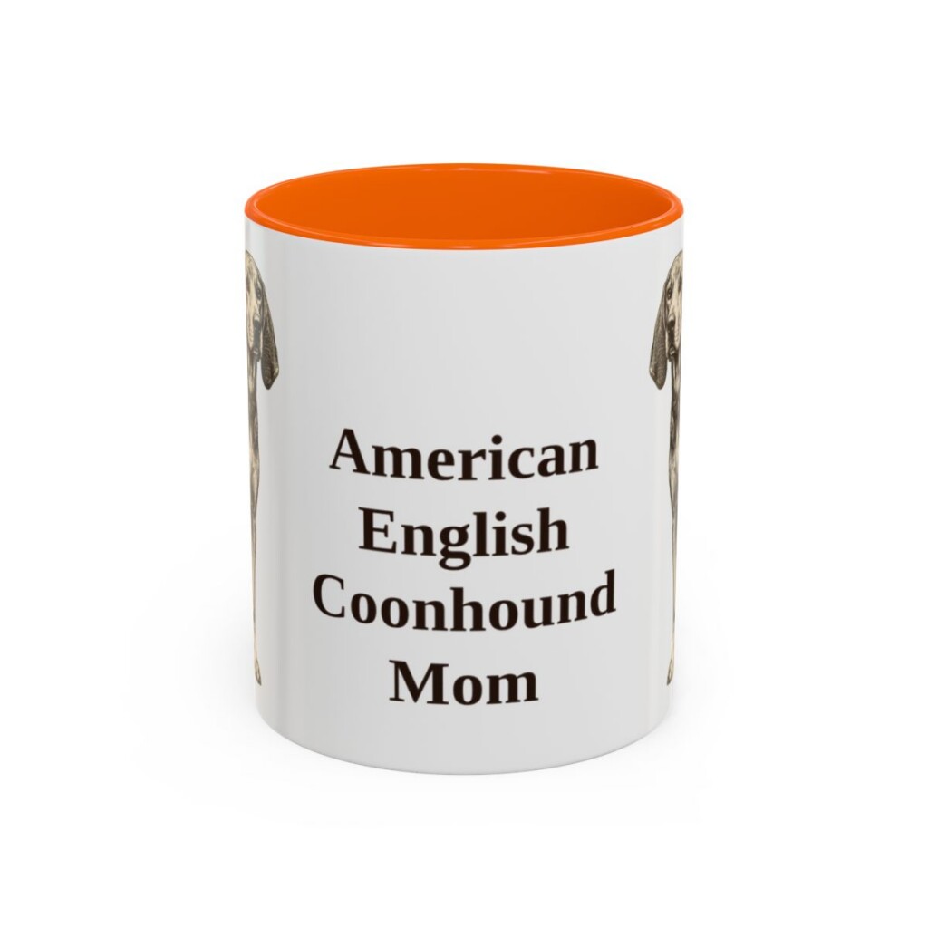 11oz American English Coonhound Dog Mom Mug, Vintage Sketch Coffee Mug, Dog Mom Gift