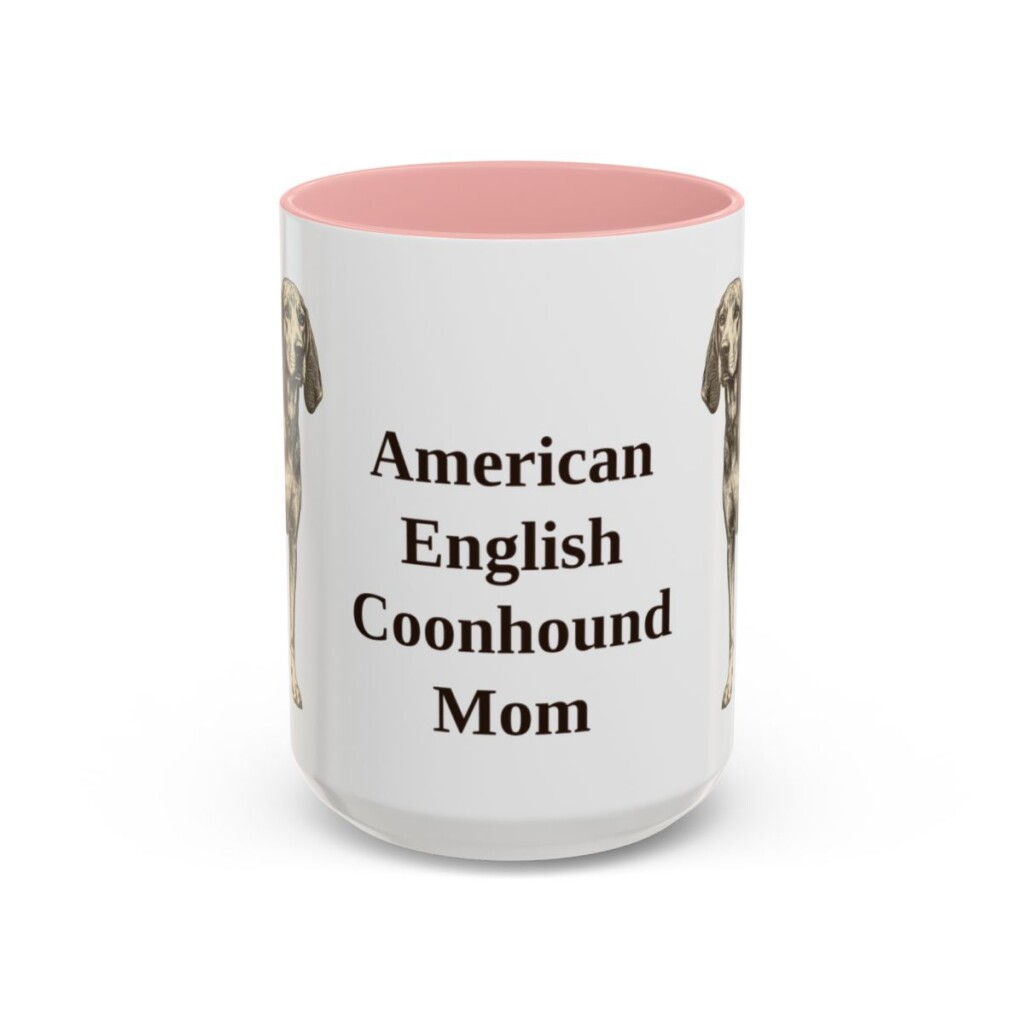 15oz American English Coonhound Dog Mom Mug, Vintage Sketch Coffee Mug, Dog Mom Gift