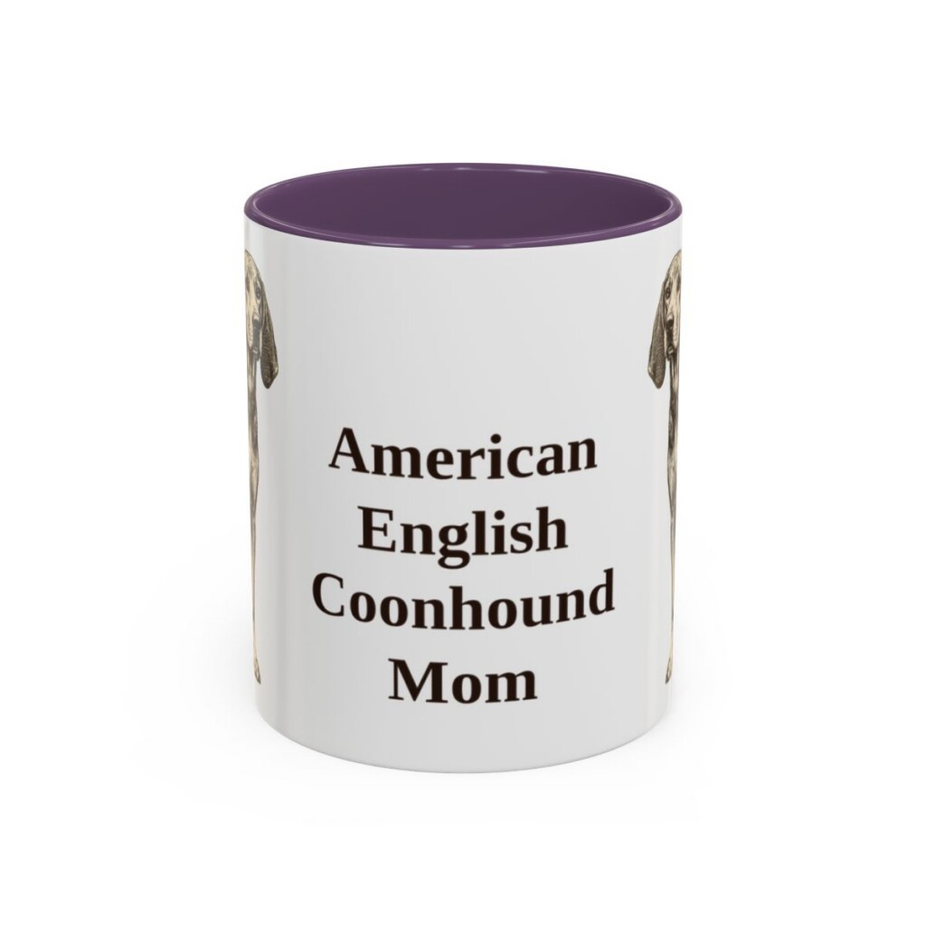 11oz American English Coonhound Dog Mom Mug, Vintage Sketch Coffee Mug, Dog Mom Gift