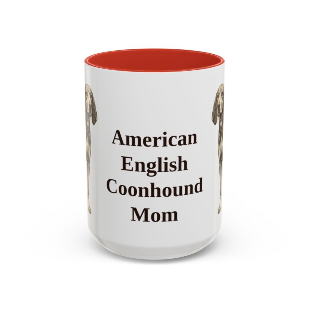 15oz American English Coonhound Dog Mom Mug, Vintage Sketch Coffee Mug, Dog Mom Gift