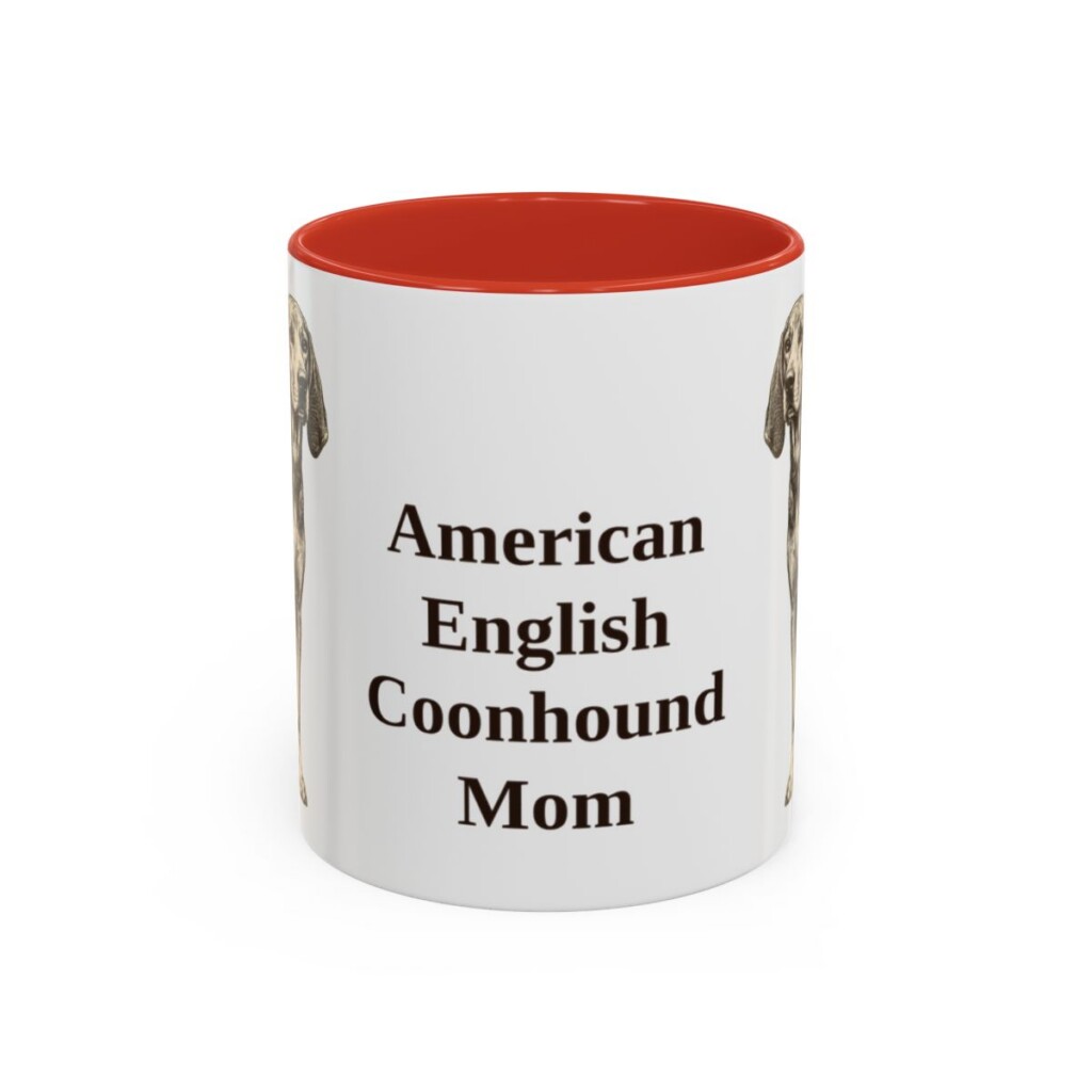 11oz American English Coonhound Dog Mom Mug, Vintage Sketch Coffee Mug, Dog Mom Gift