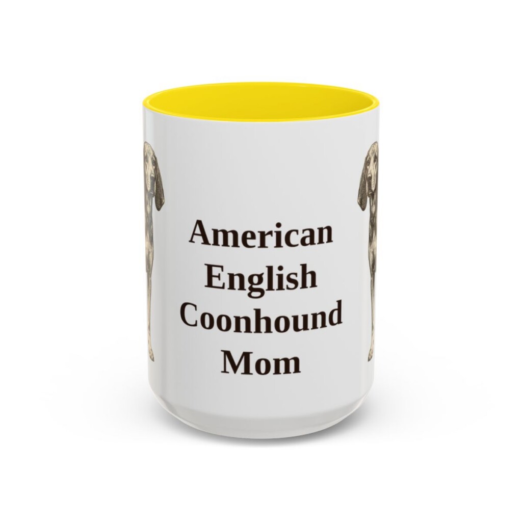 15oz American English Coonhound Dog Mom Mug, Vintage Sketch Coffee Mug, Dog Mom Gift