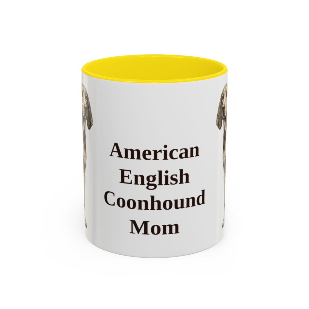 11oz American English Coonhound Dog Mom Mug, Vintage Sketch Coffee Mug, Dog Mom Gift
