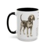 15oz American English Coonhound Mug, Illustrated Dog Breed Facts Coffee Mug, Vintage Dog Keepsake Gift
