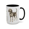 15oz American English Coonhound Mug, Illustrated Dog Breed Facts Coffee Mug, Vintage Dog Keepsake Gift
