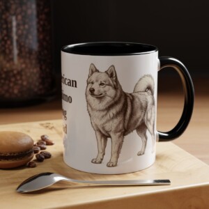 11oz American Eskimo Dog Dog Dad Mug, Vintage Sketch Coffee Mug, Dog Dad Gift