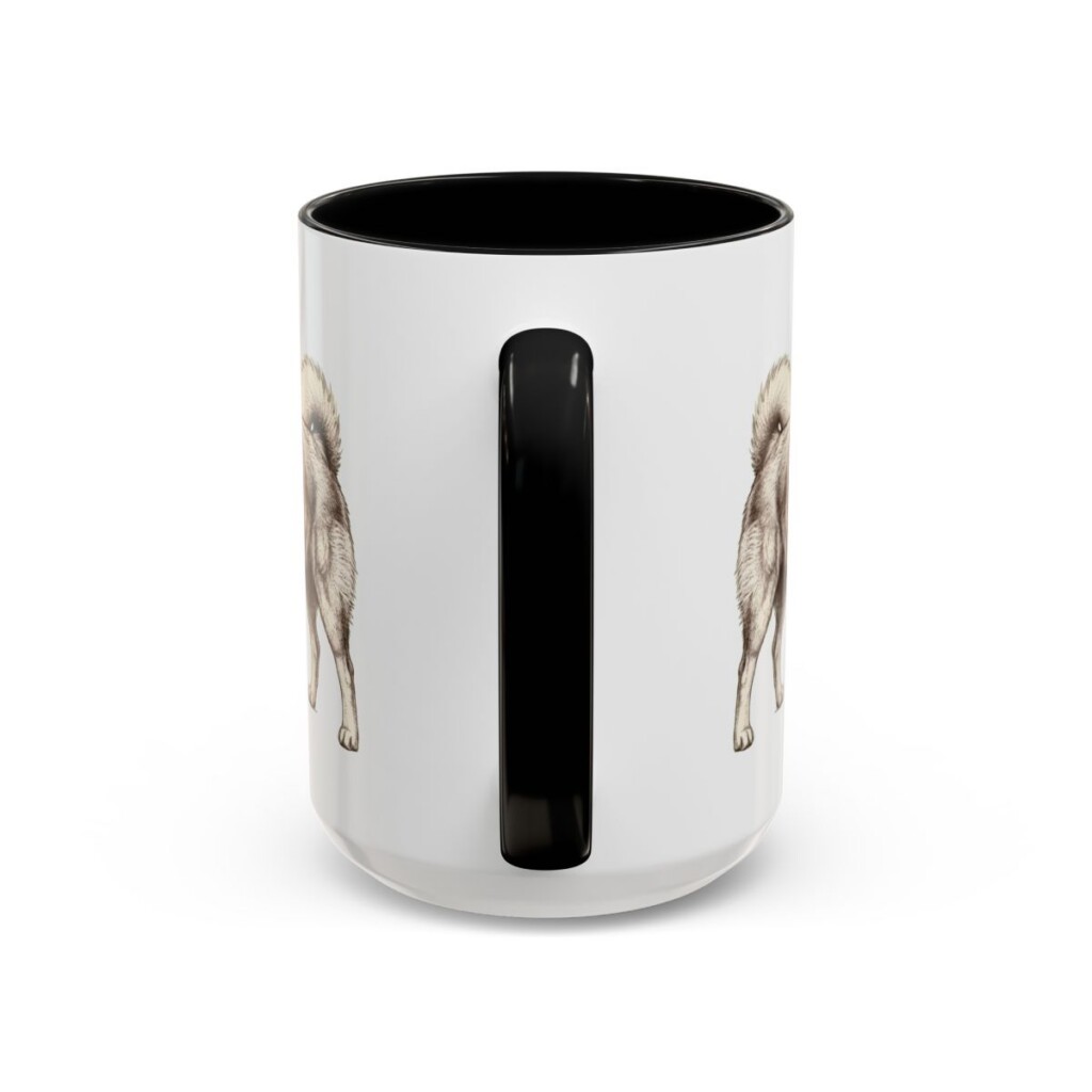 15oz American Eskimo Dog Dog Dad Mug, Vintage Sketch Coffee Mug, Dog Dad Gift