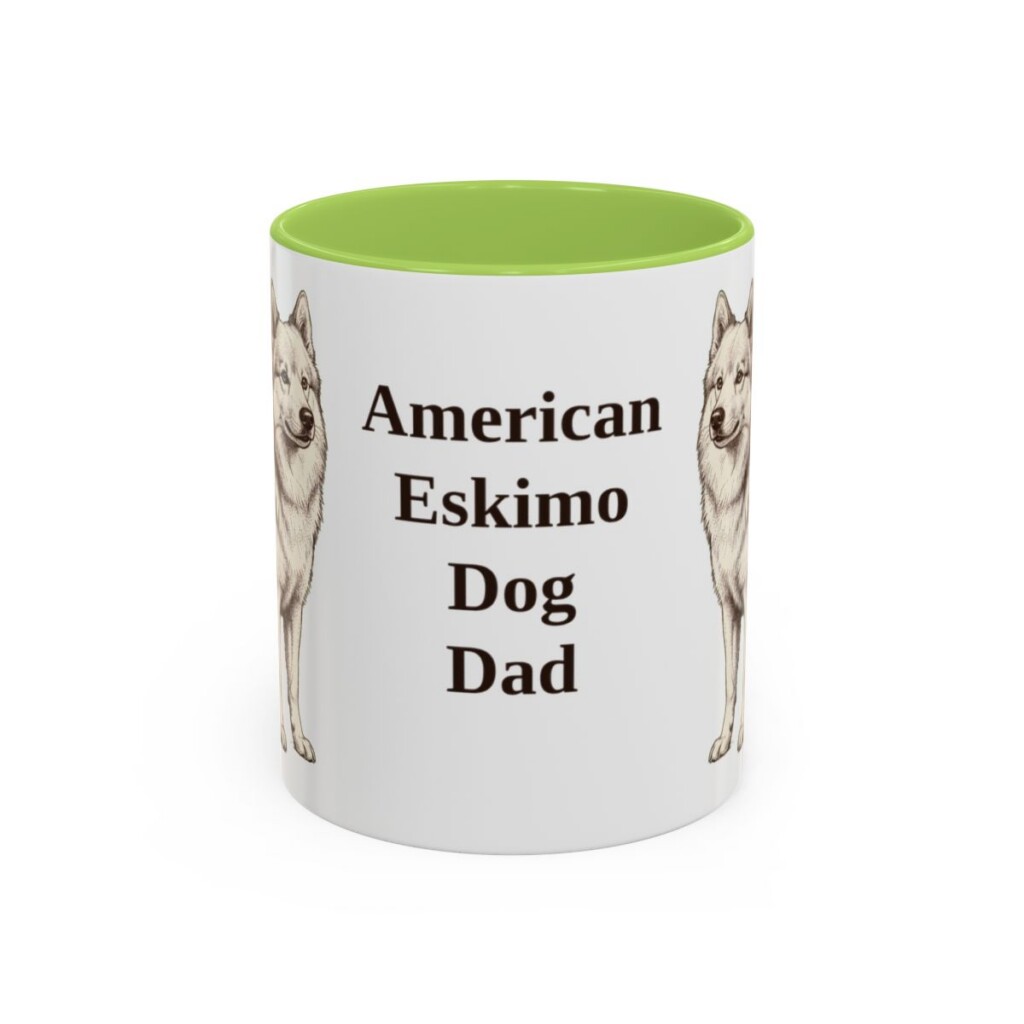 11oz American Eskimo Dog Dog Dad Mug, Vintage Sketch Coffee Mug, Dog Dad Gift