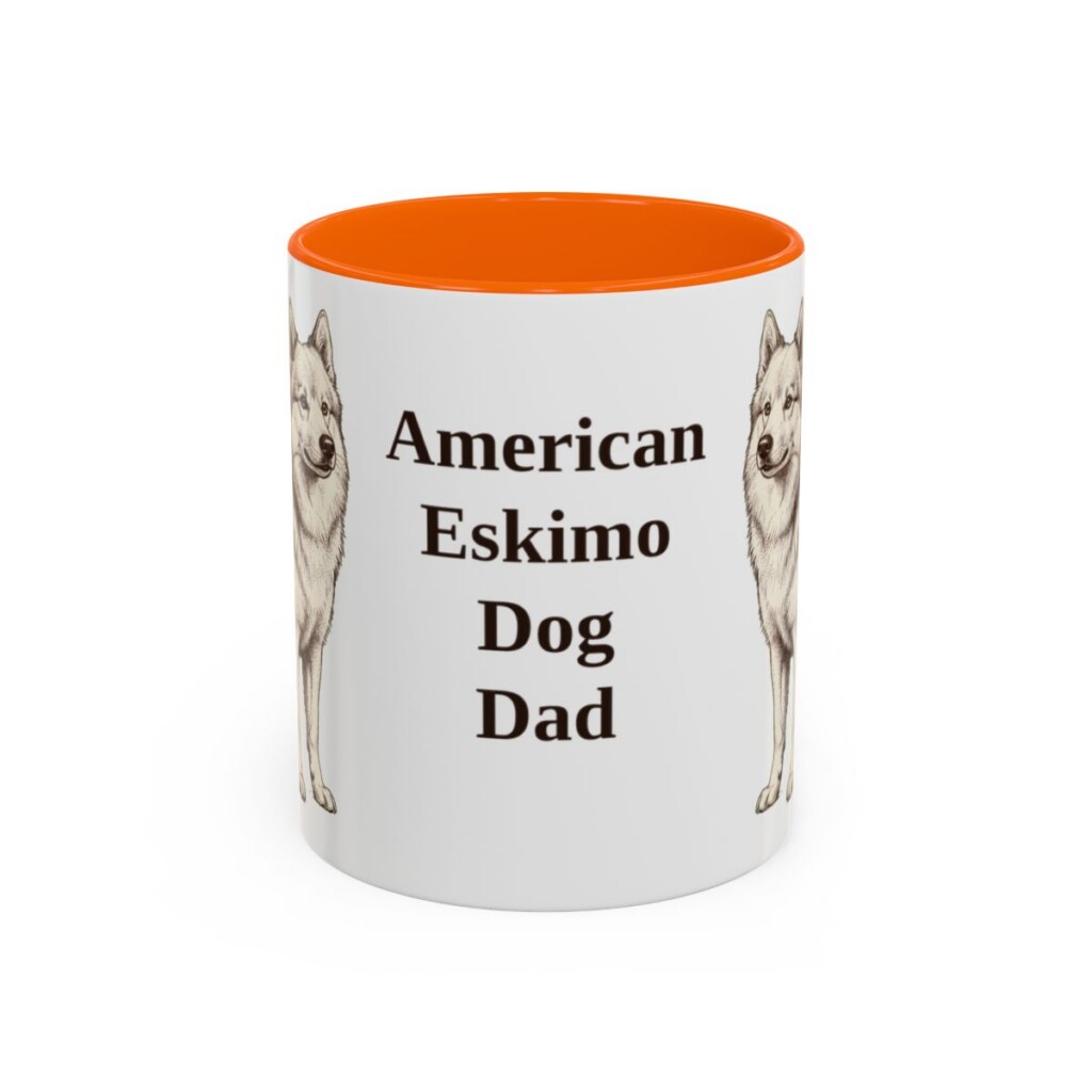 11oz American Eskimo Dog Dog Dad Mug, Vintage Sketch Coffee Mug, Dog Dad Gift