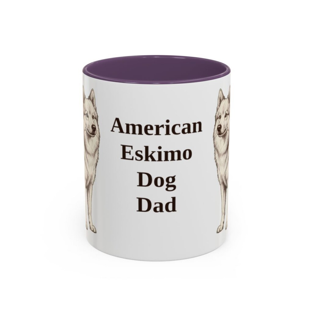 11oz American Eskimo Dog Dog Dad Mug, Vintage Sketch Coffee Mug, Dog Dad Gift