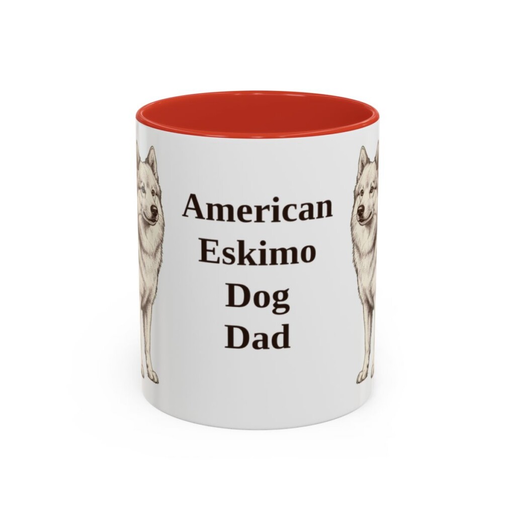 11oz American Eskimo Dog Dog Dad Mug, Vintage Sketch Coffee Mug, Dog Dad Gift