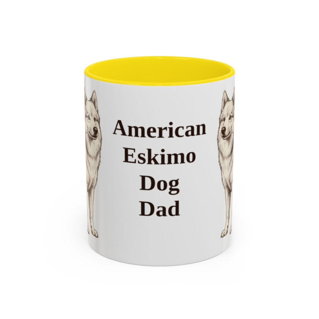 11oz American Eskimo Dog Dog Dad Mug, Vintage Sketch Coffee Mug, Dog Dad Gift