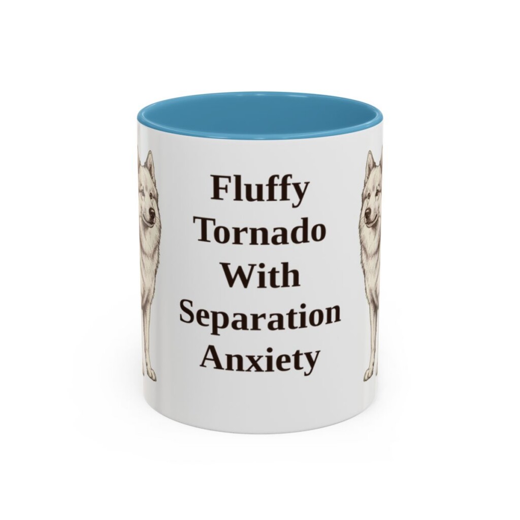 11oz Funny American Eskimo Dog Mug, Fluffy Tornado With Separation Anxiety, Vintage Dog Coffee Mug, Dog Lover Gift