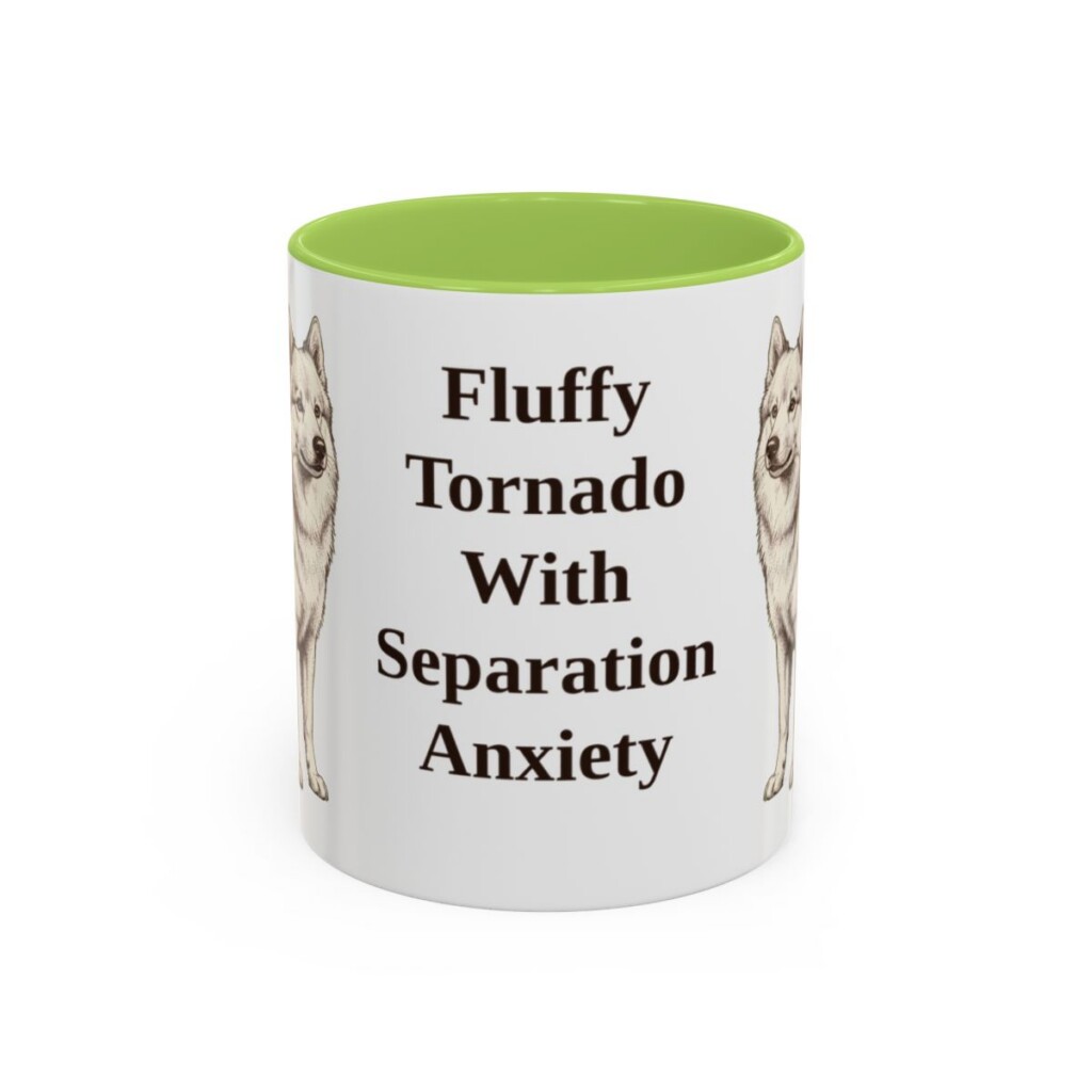 11oz Funny American Eskimo Dog Mug, Fluffy Tornado With Separation Anxiety, Vintage Dog Coffee Mug, Dog Lover Gift