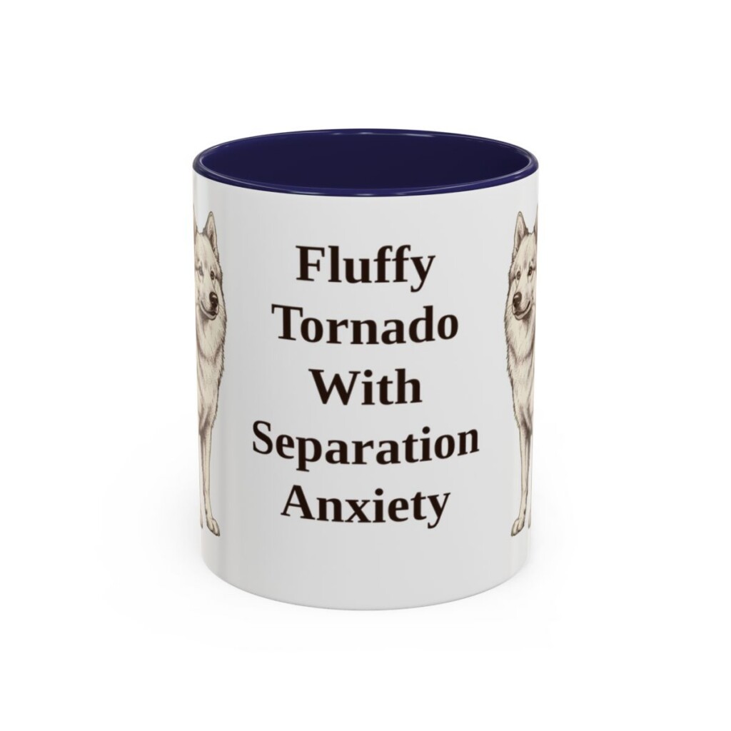 11oz Funny American Eskimo Dog Mug, Fluffy Tornado With Separation Anxiety, Vintage Dog Coffee Mug, Dog Lover Gift