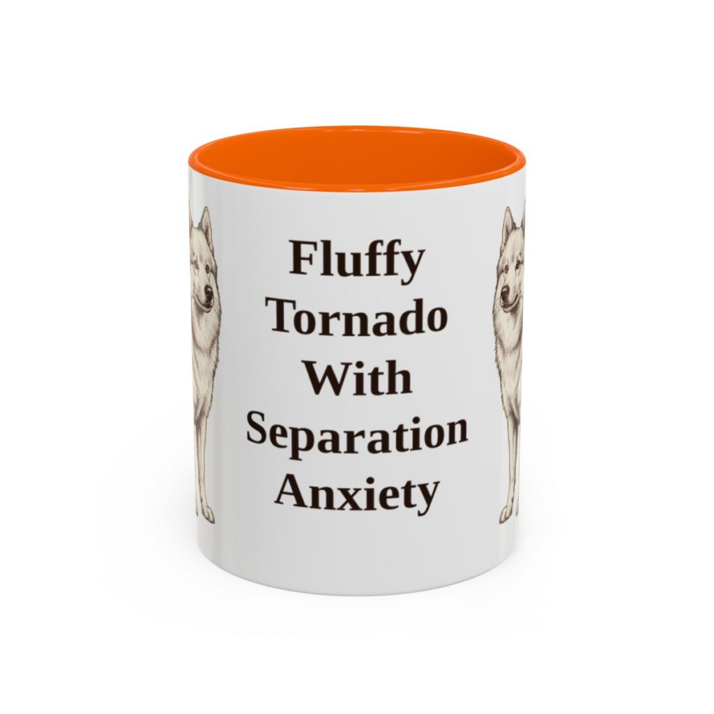 11oz Funny American Eskimo Dog Mug, Fluffy Tornado With Separation Anxiety, Vintage Dog Coffee Mug, Dog Lover Gift