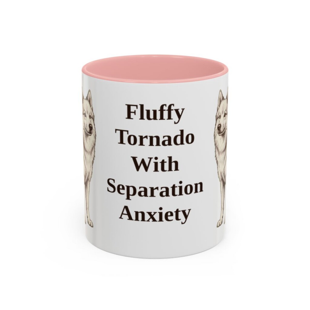 11oz Funny American Eskimo Dog Mug, Fluffy Tornado With Separation Anxiety, Vintage Dog Coffee Mug, Dog Lover Gift