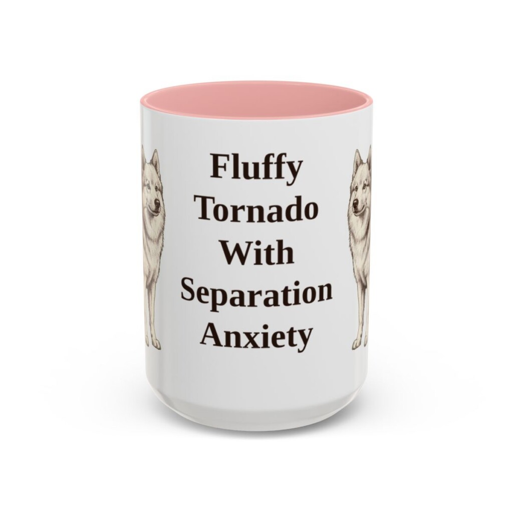 15oz Funny American Eskimo Dog Mug, Fluffy Tornado With Separation Anxiety, Vintage Dog Coffee Mug, Dog Lover Gift