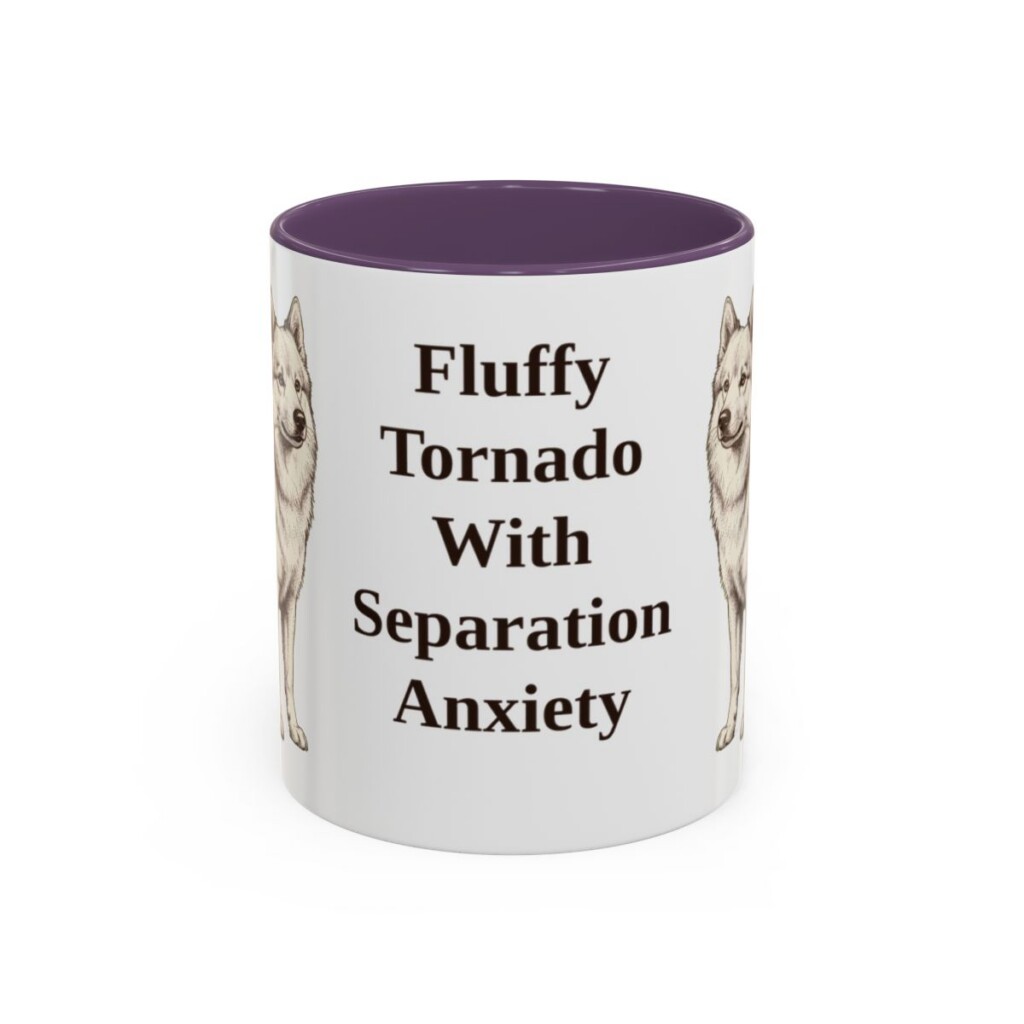 11oz Funny American Eskimo Dog Mug, Fluffy Tornado With Separation Anxiety, Vintage Dog Coffee Mug, Dog Lover Gift