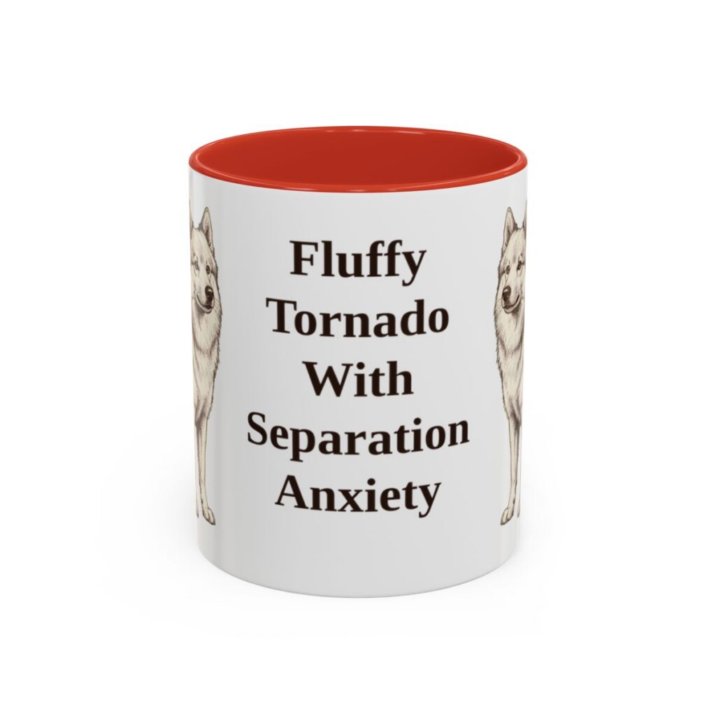 11oz Funny American Eskimo Dog Mug, Fluffy Tornado With Separation Anxiety, Vintage Dog Coffee Mug, Dog Lover Gift