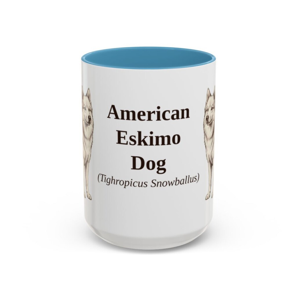 15oz American Eskimo Dog Latin Mug, American Eskimo Dog, Vintage Dog Coffee Mug, Dog Lover Gift