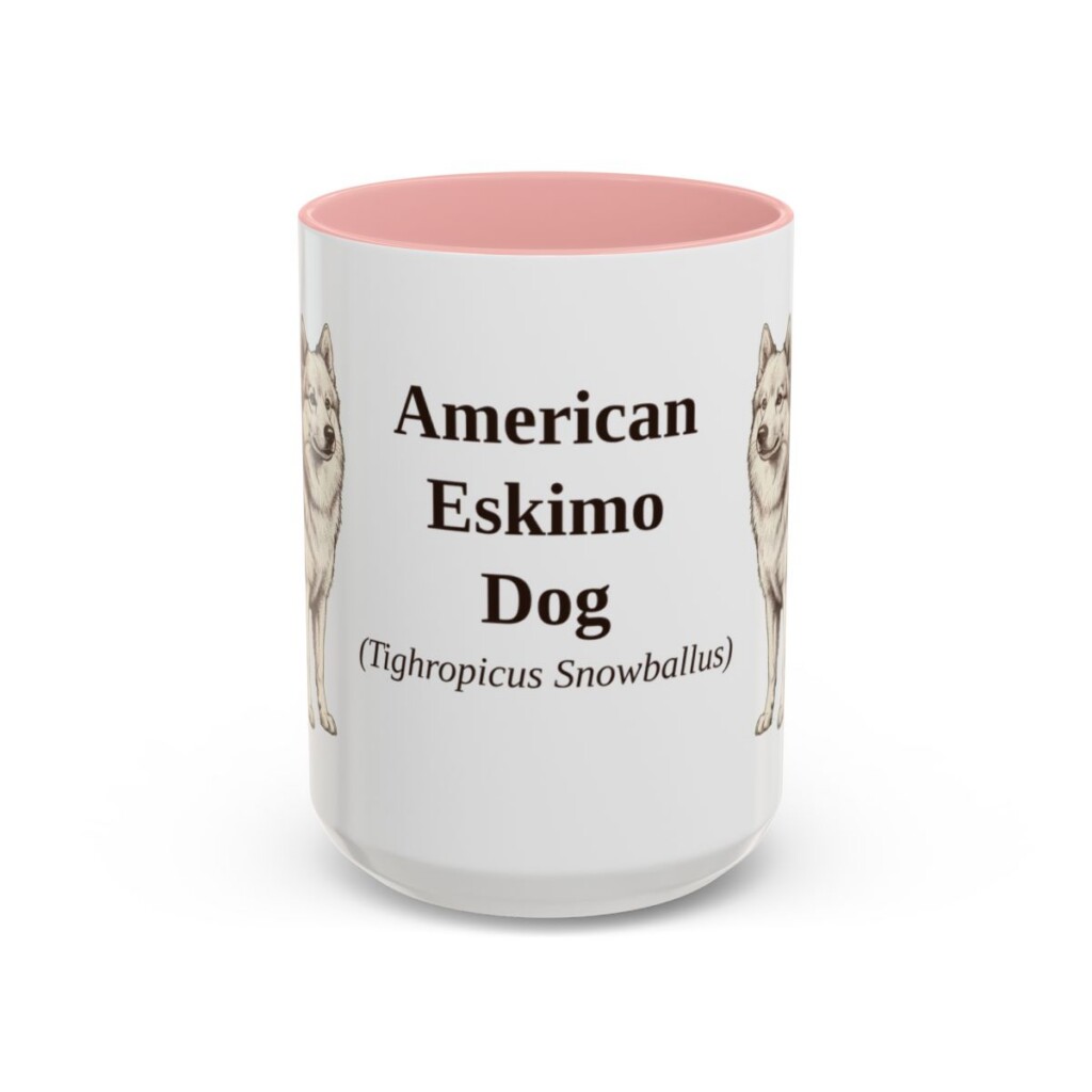 15oz American Eskimo Dog Latin Mug, American Eskimo Dog, Vintage Dog Coffee Mug, Dog Lover Gift