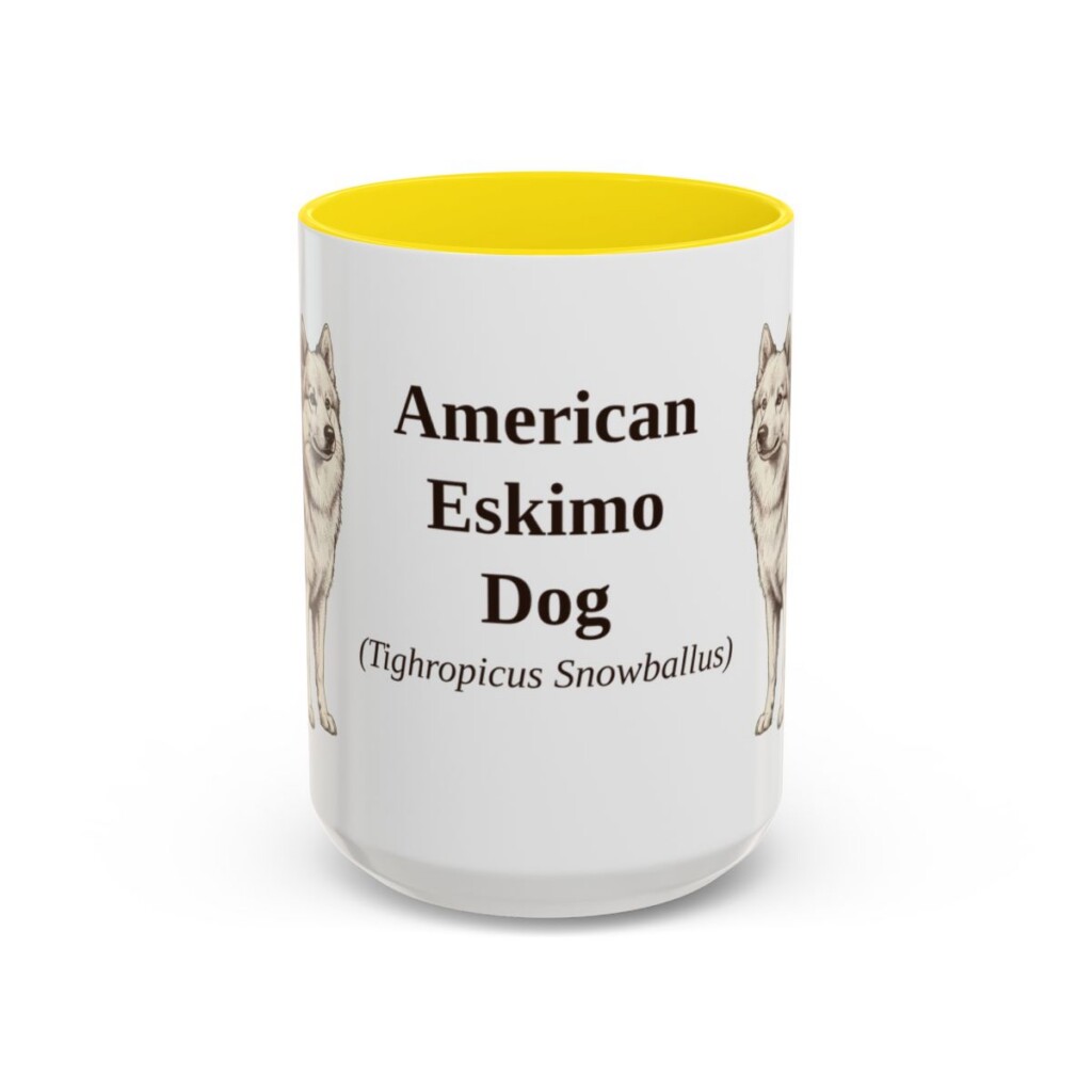 15oz American Eskimo Dog Latin Mug, American Eskimo Dog, Vintage Dog Coffee Mug, Dog Lover Gift